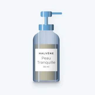 Peau Tranquille sérum resurfaçant – Halvène, flacon-pompe 30 ml