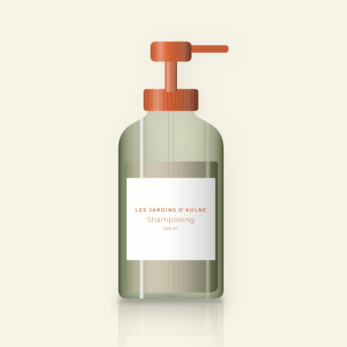 Shampooing hydratation intense à la caféine – Les Jardins d'Aulne, flacon-pompe 500 ml