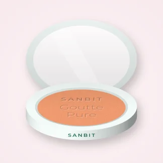 Blush sans effet poudreux Goutte Pure – Sanbit, boîtier 6 g, teinte 04 Abricot