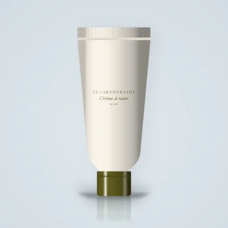 Crème à raser peaux réactives à l'eucalyptus pour homme – Le Cartographe, tube 100 ml