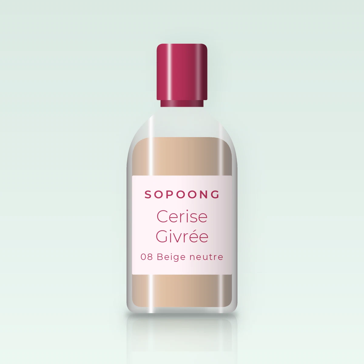 Fond de teint Cerise Givrée à l'acide hyaluronique – Sopoong, flacon 30 ml, teinte 08 Beige neutre