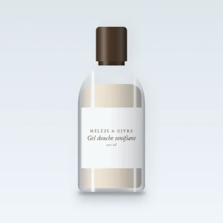 Gel douche tonifiant à l'huile d'avocat – Mélèze & Givre, flacon 500 ml