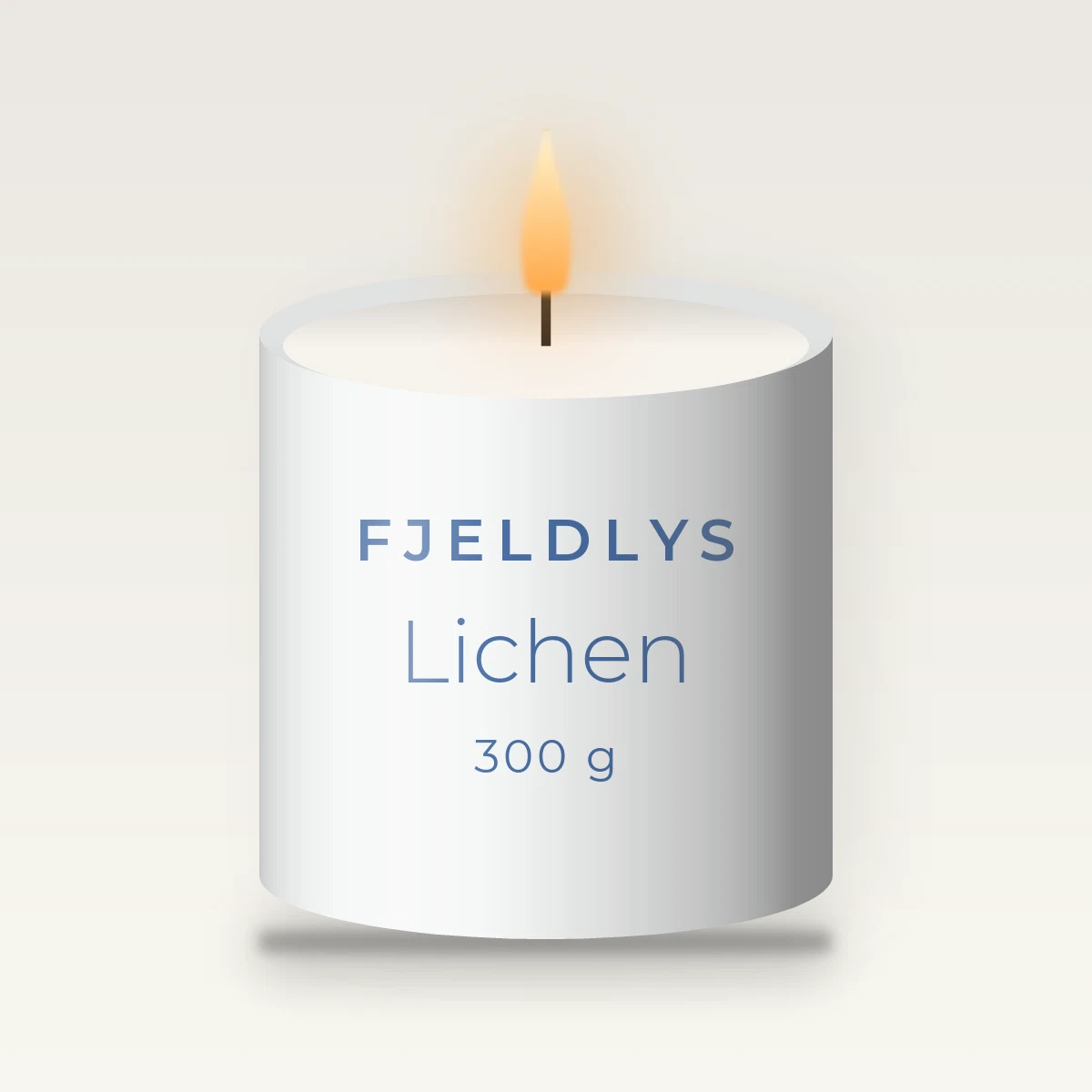 Bougie parfumée Lichen au benjoin – Fjeldlys, pot en verre 300 g