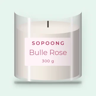 Bougie parfumée Bulle Rose au pamplemousse – Sopoong, pot en verre 300 g
