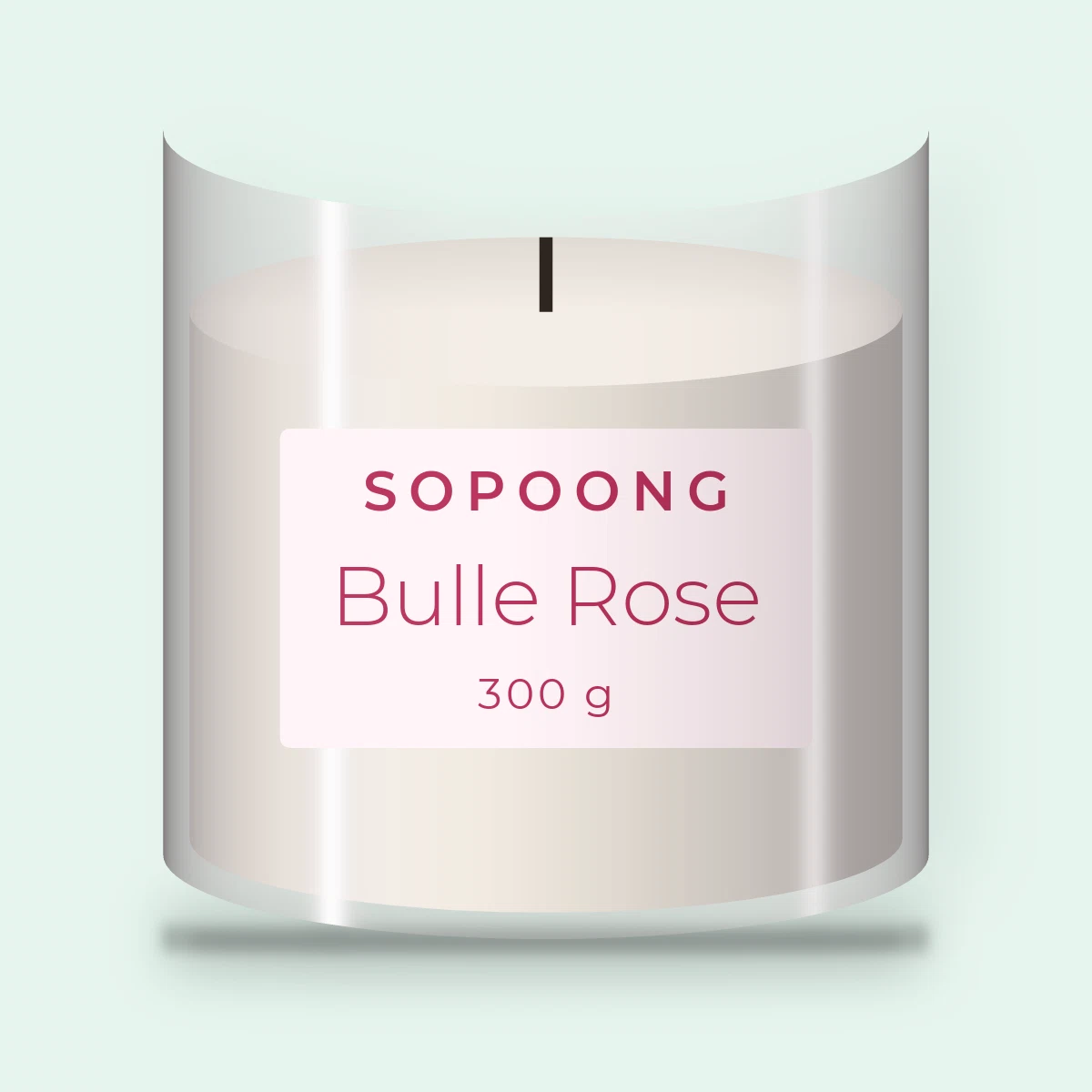 Bougie parfumée Bulle Rose au pamplemousse – Sopoong, pot en verre 300 g
