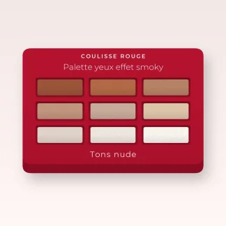 Palette yeux effet smoky à l'huile de raisin – Coulisse Rouge, 9 × 1 g, teinte Tons nude