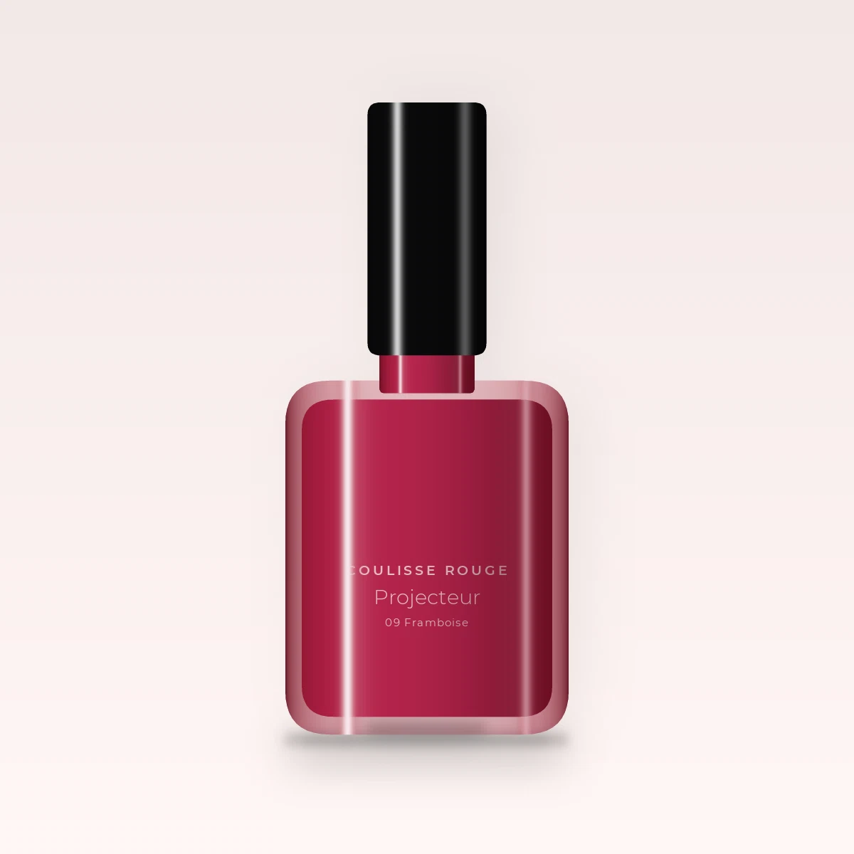 Vernis à ongles Projecteur à l'acide hyaluronique – Coulisse Rouge, flacon 12 ml, teinte 09 Framboise