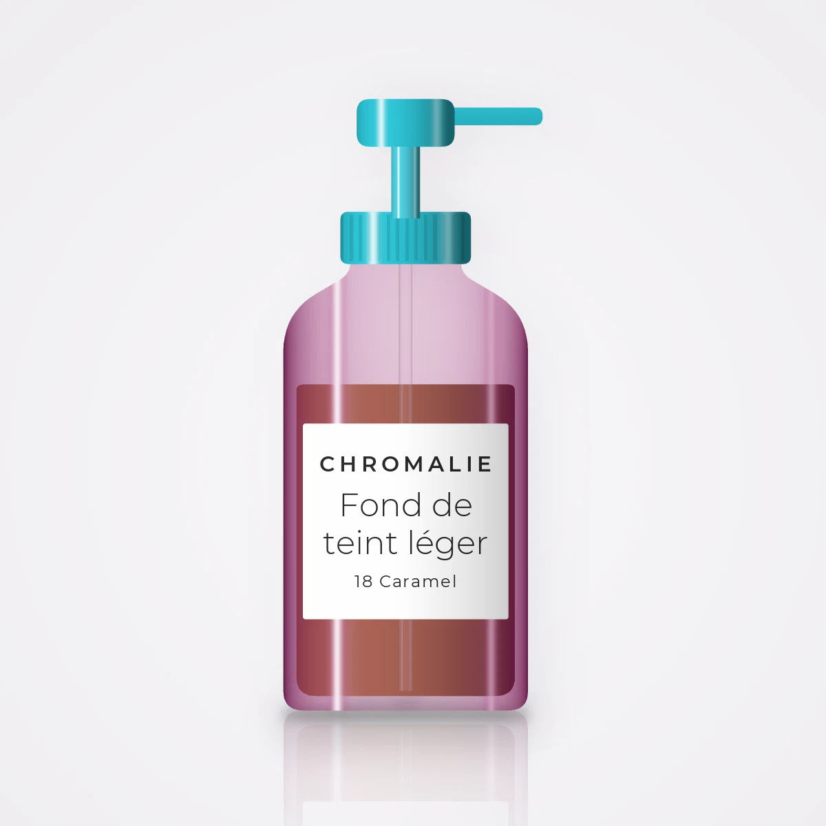 Fond de teint léger à l'allantoïne – Chromalie, flacon-pompe 35 ml, teinte 18 Caramel