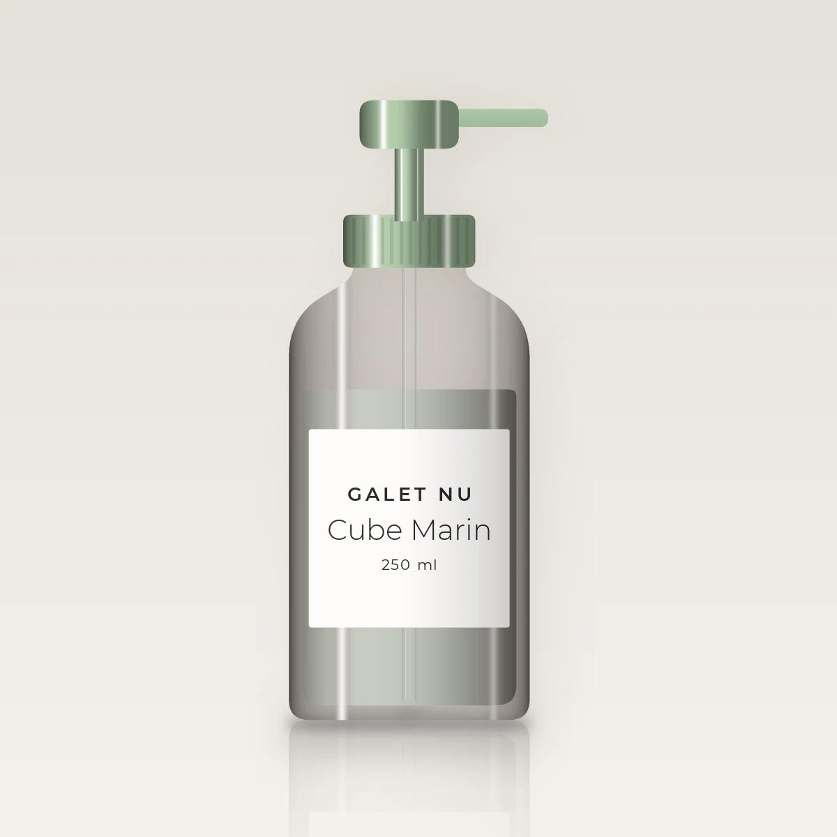 Shampooing Cube Marin à la fleur d'hibiscus – Galet Nu, flacon-pompe 250 ml