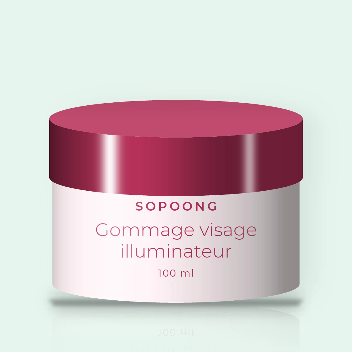 Gommage visage illuminateur à l'huile d'amande douce – Sopoong, pot 100 ml
