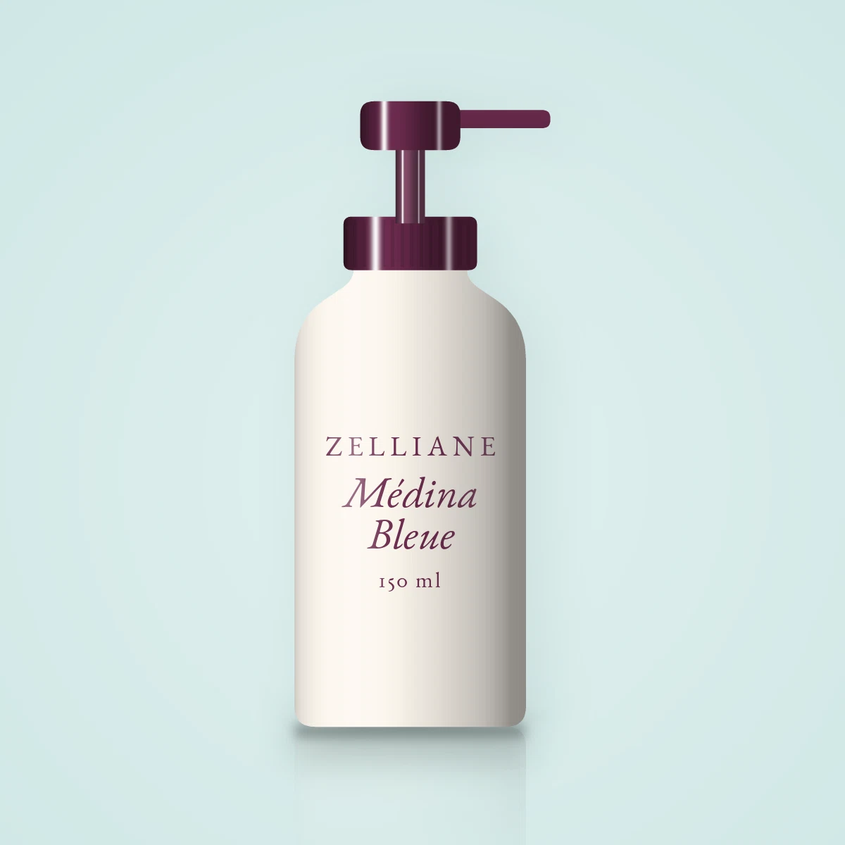 Nettoyant visage Médina Bleue à l'huile de tournesol – Zelliane, flacon-pompe 150 ml