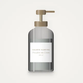Poudre de Craie nettoyant visage doux – Galerie Albâtre, flacon-pompe 200 ml