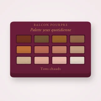 Palette yeux quotidienne à l'extrait de rose – Balcon Pourpre, 9 × 1 g, teinte Tons chauds