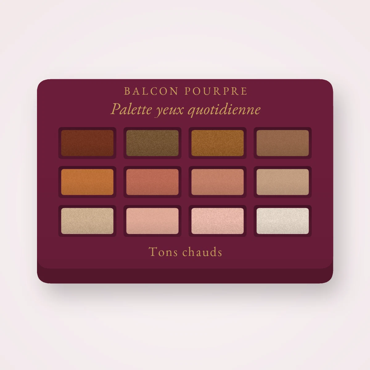 Palette yeux quotidienne à l'extrait de rose – Balcon Pourpre, 9 × 1 g, teinte Tons chauds