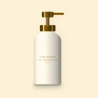Lait corps douceur à l'huile de coco – Mardi Douceur, flacon-pompe 250 ml