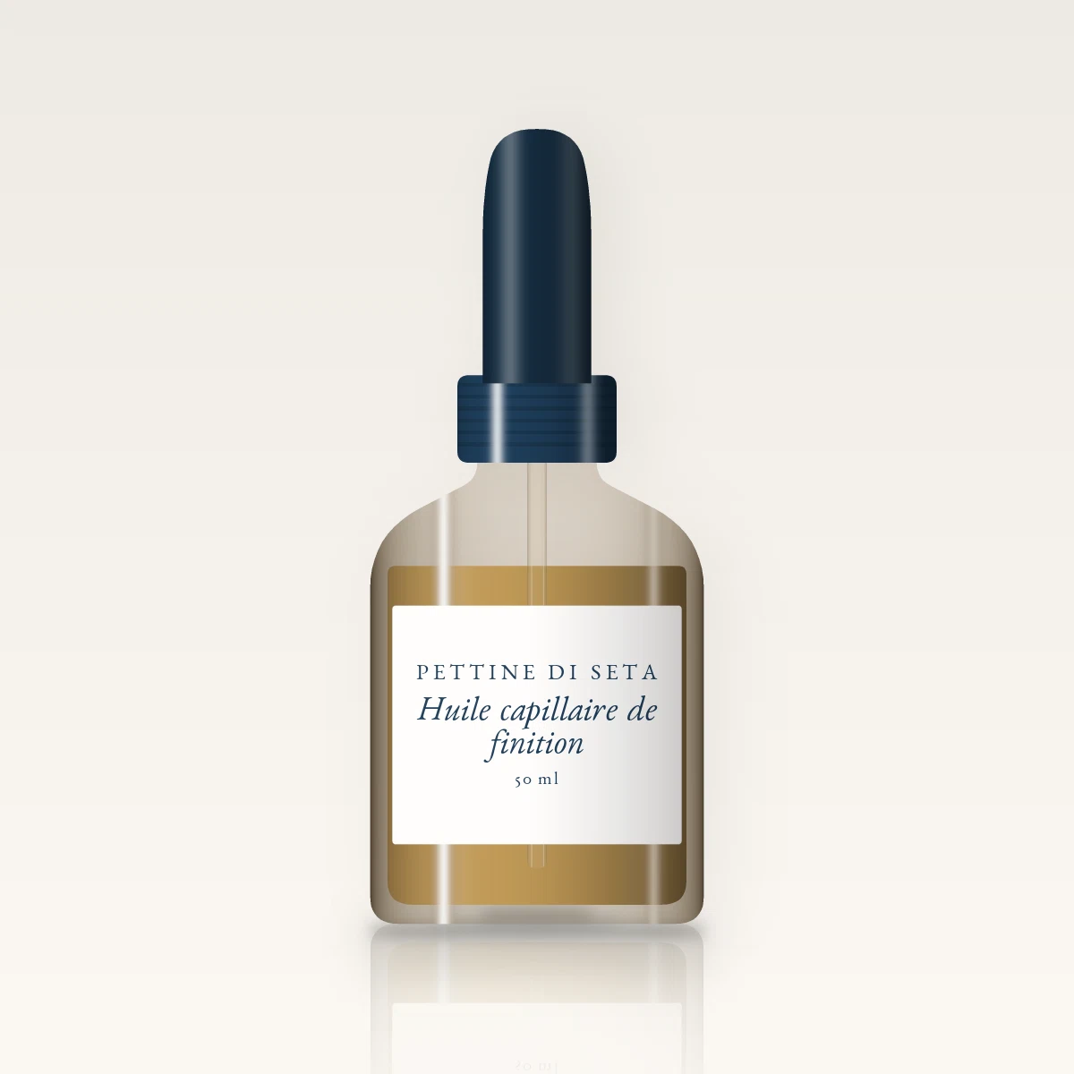 Huile capillaire de finition à la noisette – Pettine di Seta, flacon compte-gouttes 50 ml