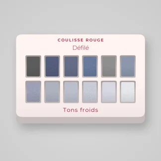Palette yeux Défilé effet smoky – Coulisse Rouge, 12 × 1 g, teinte Tons froids