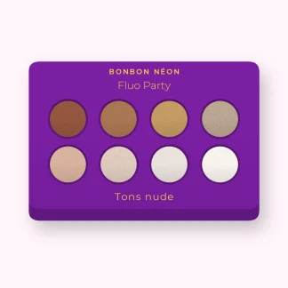 Palette yeux Fluo Party à l'huile de noisette – Bonbon Néon, 12 × 1 g, teinte Tons nude