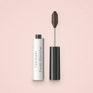 Mascara Forêt Blanche à l'huile de jojoba – Yukimori, flacon et brosse 8 ml, teinte Brun