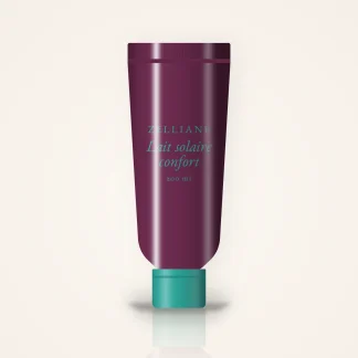Lait solaire confort à la fleur de tiaré SPF 30 – Zelliane, tube 200 ml