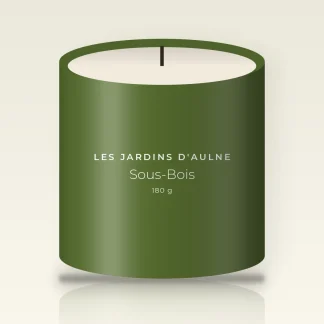 Bougie parfumée Sous-Bois au pamplemousse – Les Jardins d'Aulne, pot en verre 180 g