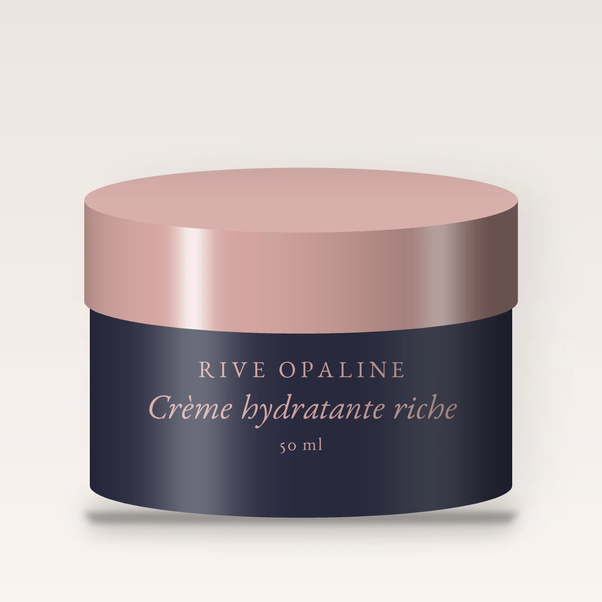 Crème hydratante riche à l'eau de rose – Rive Opaline, pot 50 ml