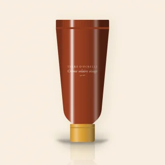 Crème solaire visage hydratante à l'extrait d'algue SPF 50 – Terre d'Ocrelle, tube 40 ml