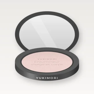 Enlumineur visage et corps à la fleur de cerisier – Yukimori, boîtier 4,5 g, teinte Nacre rosée