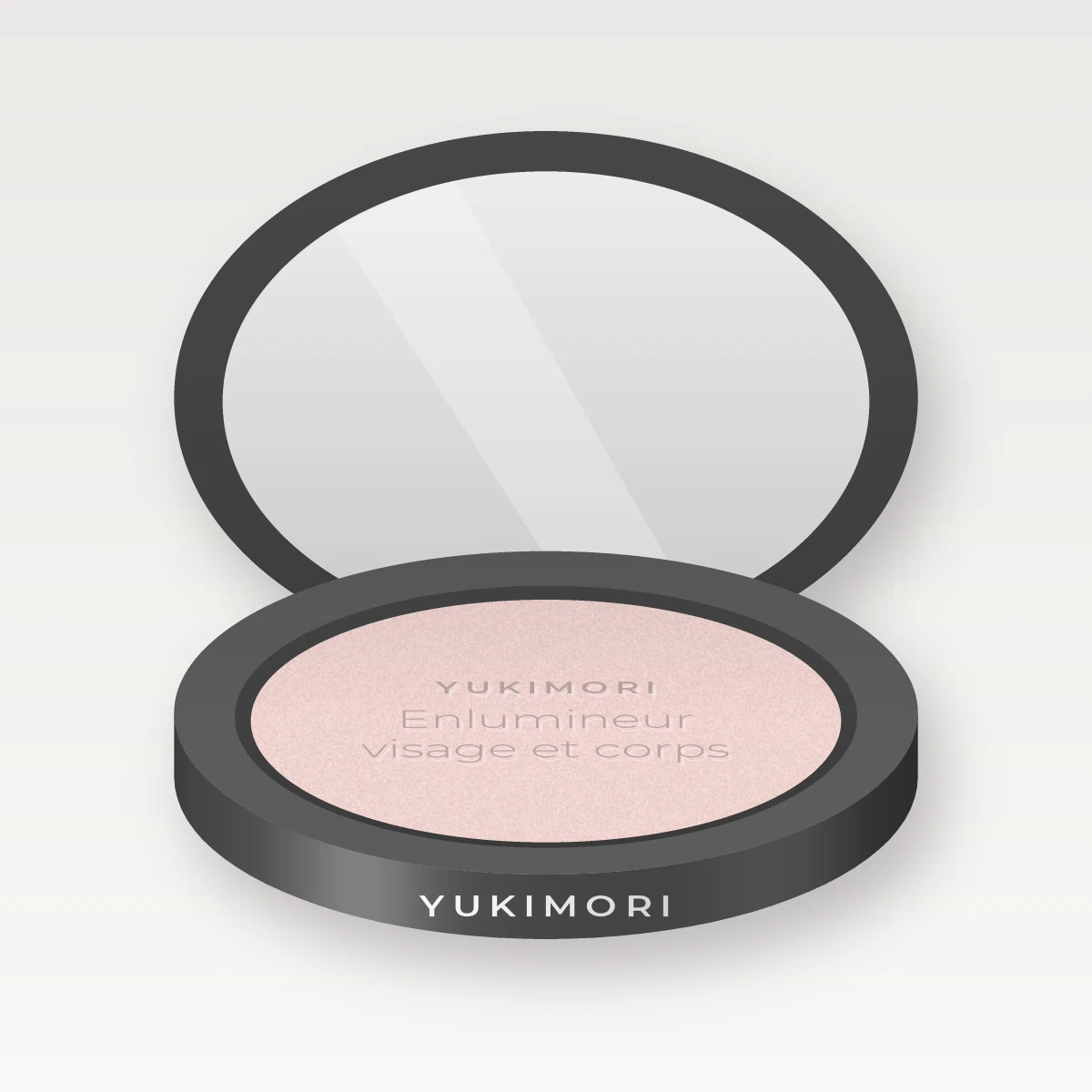 Enlumineur visage et corps à la fleur de cerisier – Yukimori, boîtier 4,5 g, teinte Nacre rosée