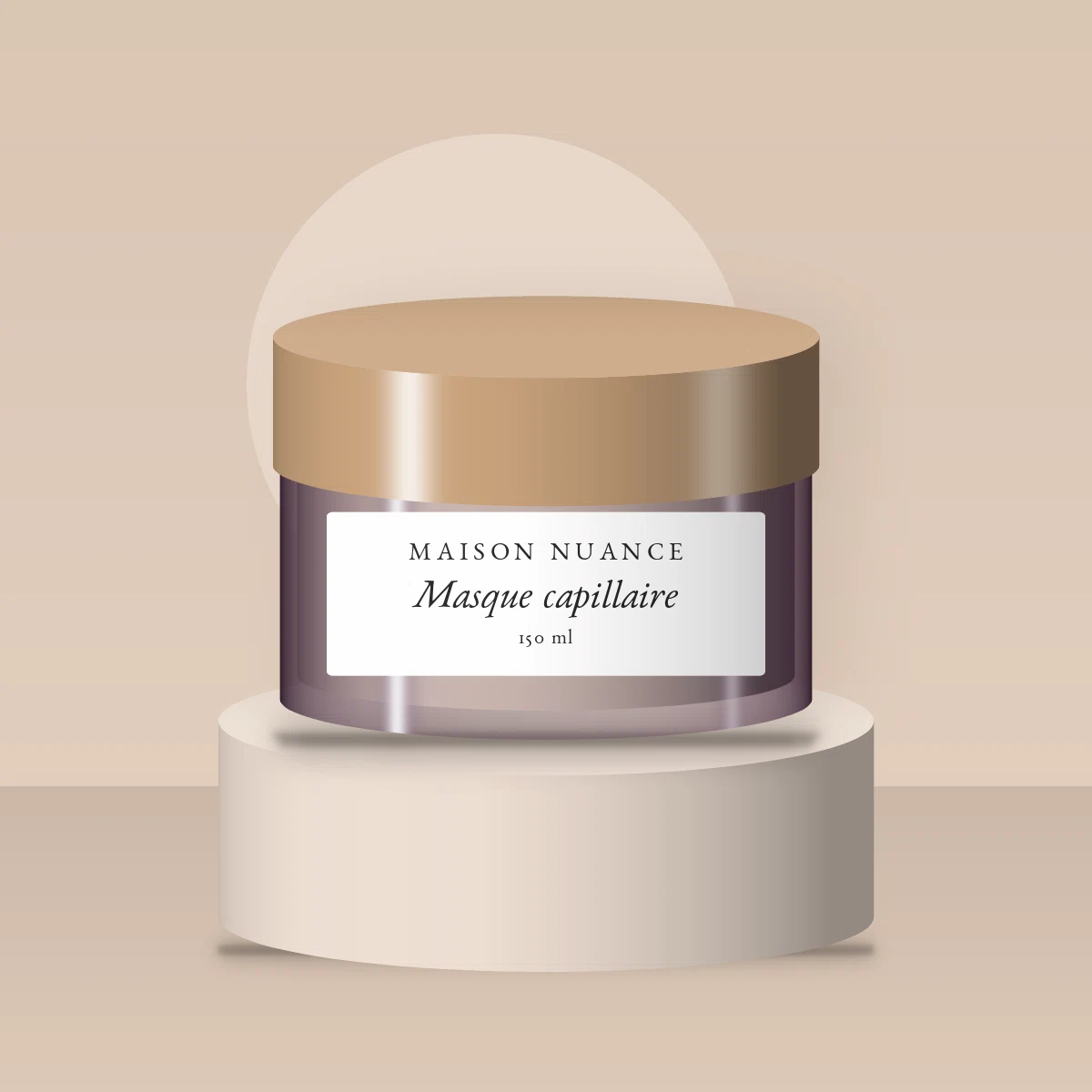 Masque capillaire hydratation intense au beurre de cacao – Maison Nuance, photo d'ambiance