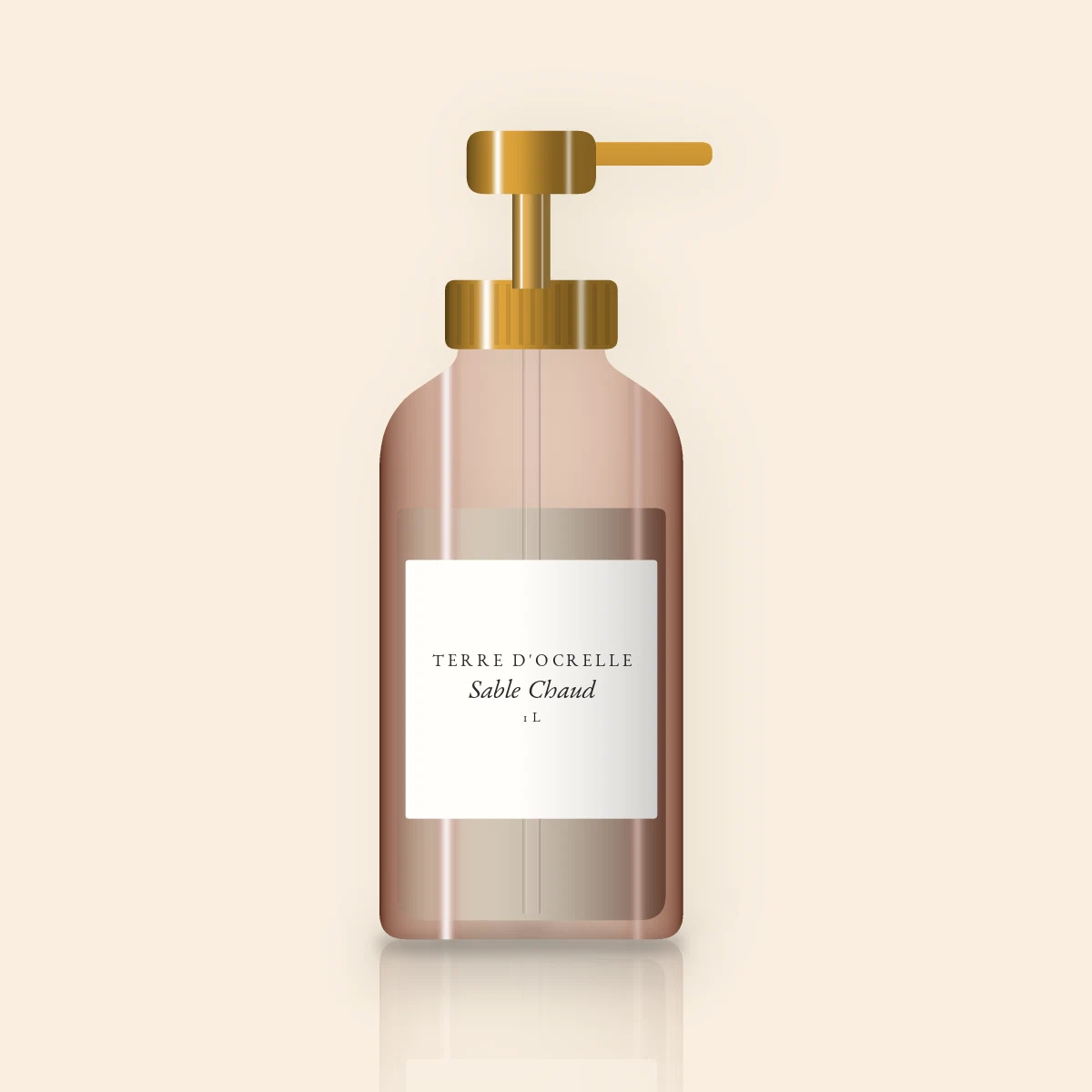 Gel douche Sable Chaud fondant – Terre d'Ocrelle, flacon-pompe 1 L