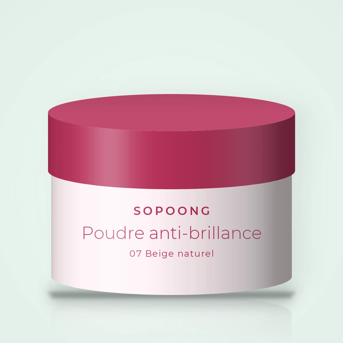 Poudre anti-brillance à l'amidon de maïs – Sopoong, pot 20 g, teinte 07 Beige naturel