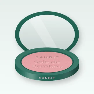 Blush Soie de Bambou à l'huile de framboise – Sanbit, boîtier 4 g, teinte 01 Rose poudré