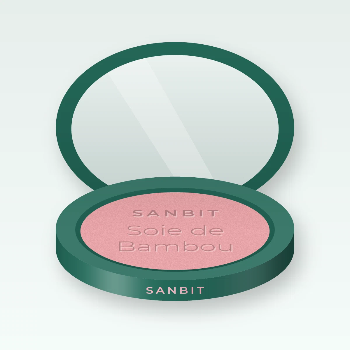 Blush Soie de Bambou à l'huile de framboise – Sanbit, boîtier 4 g, teinte 01 Rose poudré