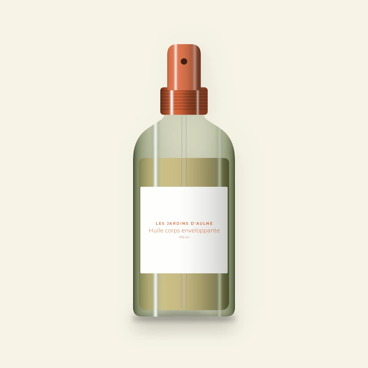Huile corps sèche enveloppante à l'amande douce – Les Jardins d'Aulne, flacon spray 100 ml