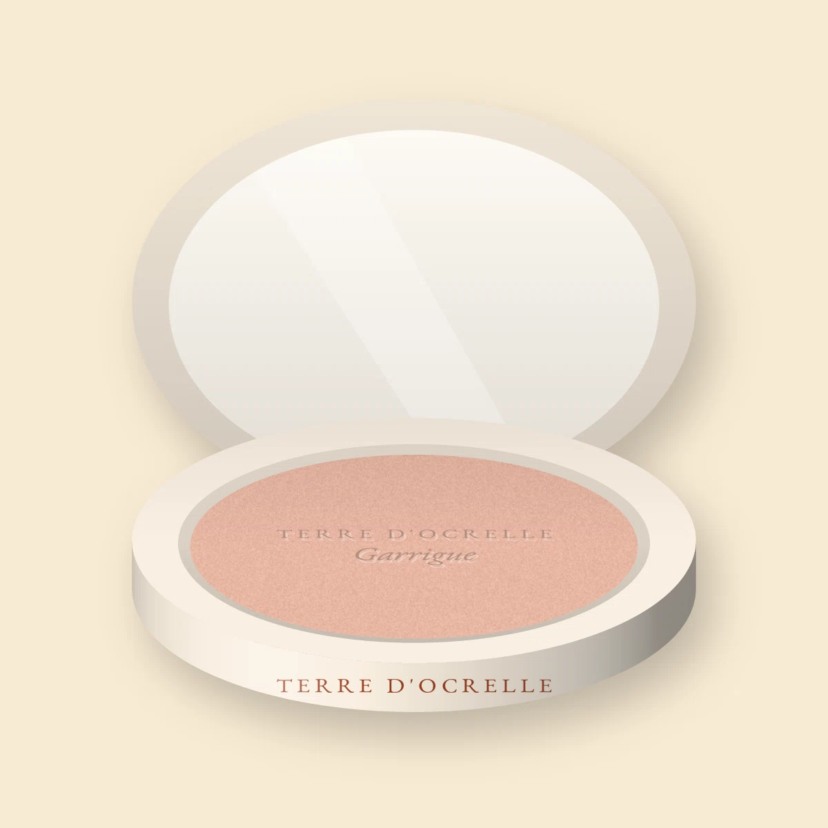 Enlumineur Garrigue à la vitamine E – Terre d'Ocrelle, boîtier 7 g, teinte Or rose