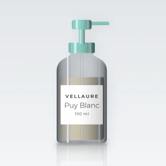 Gel douche et bain Puy Blanc surgras – Vellaure, flacon-pompe 100 ml