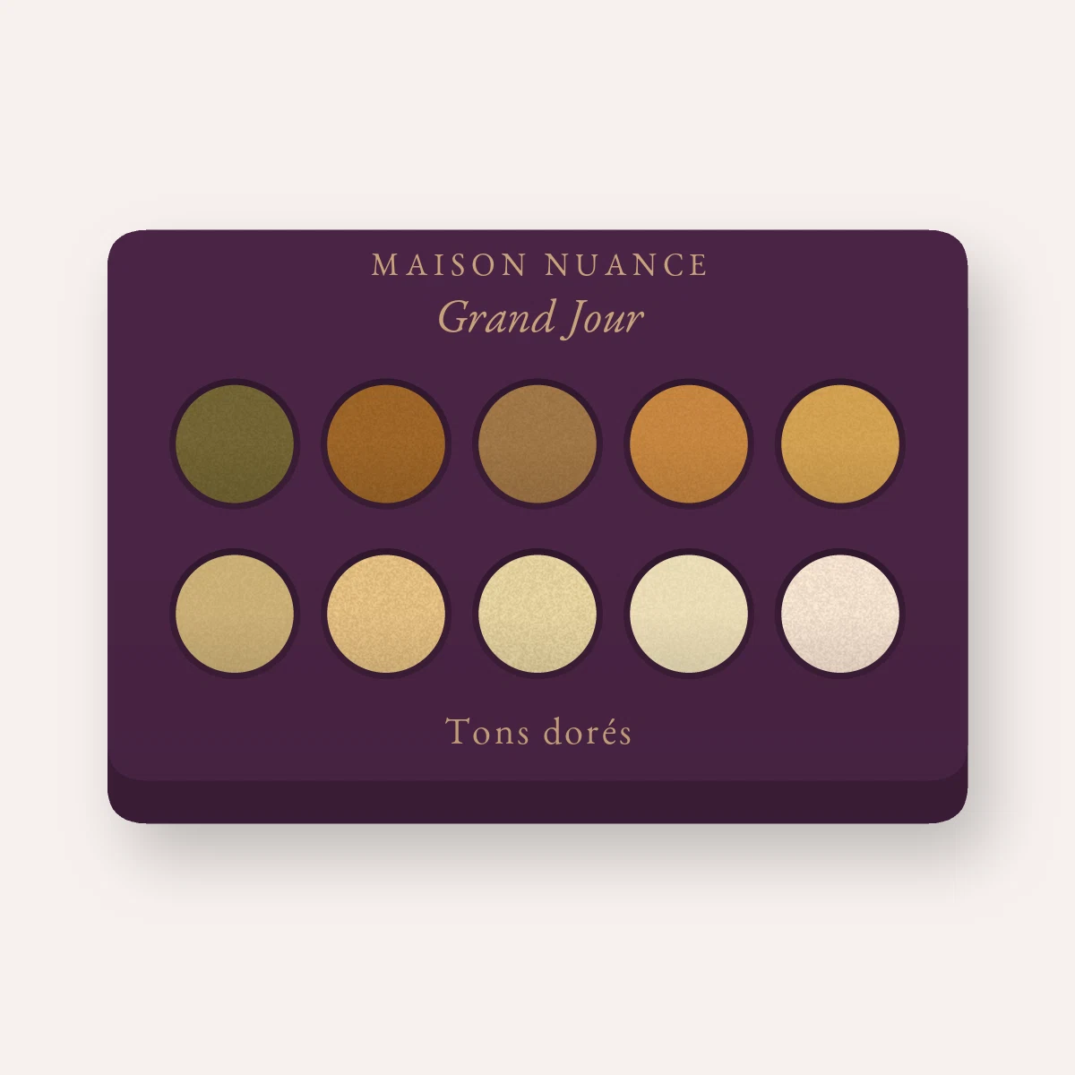 Palette yeux essentielle Grand Jour – Maison Nuance, 9 × 1 g, teinte Tons dorés