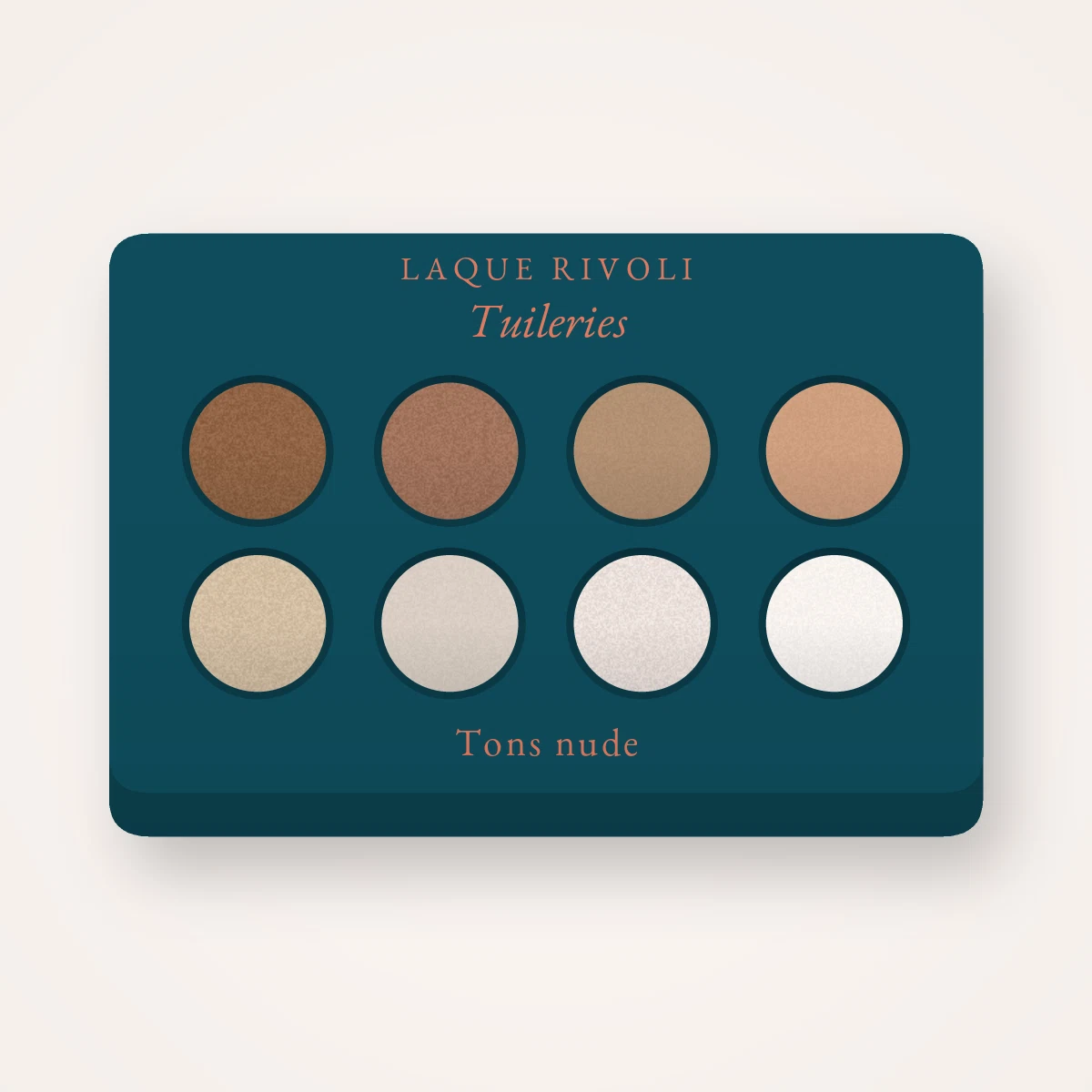 Palette yeux Tuileries précieuse – Laque Rivoli, 4 × 1,2 g, teinte Tons nude