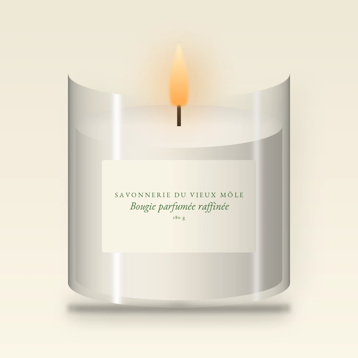 Bougie parfumée raffinée au gingembre – Savonnerie du Vieux Môle, pot en verre 180 g