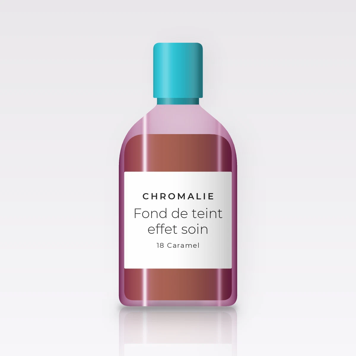Fond de teint effet soin à la camomille – Chromalie, flacon 30 ml, teinte 18 Caramel