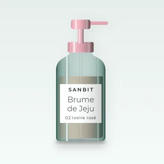 Fond de teint ultra-couvrant Brume de Jeju – Sanbit, flacon-pompe 30 ml, teinte 02 Ivoire rosé