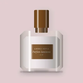 Parfum lumineux à la pêche blanche – Ambre Sépia, flacon 30 ml