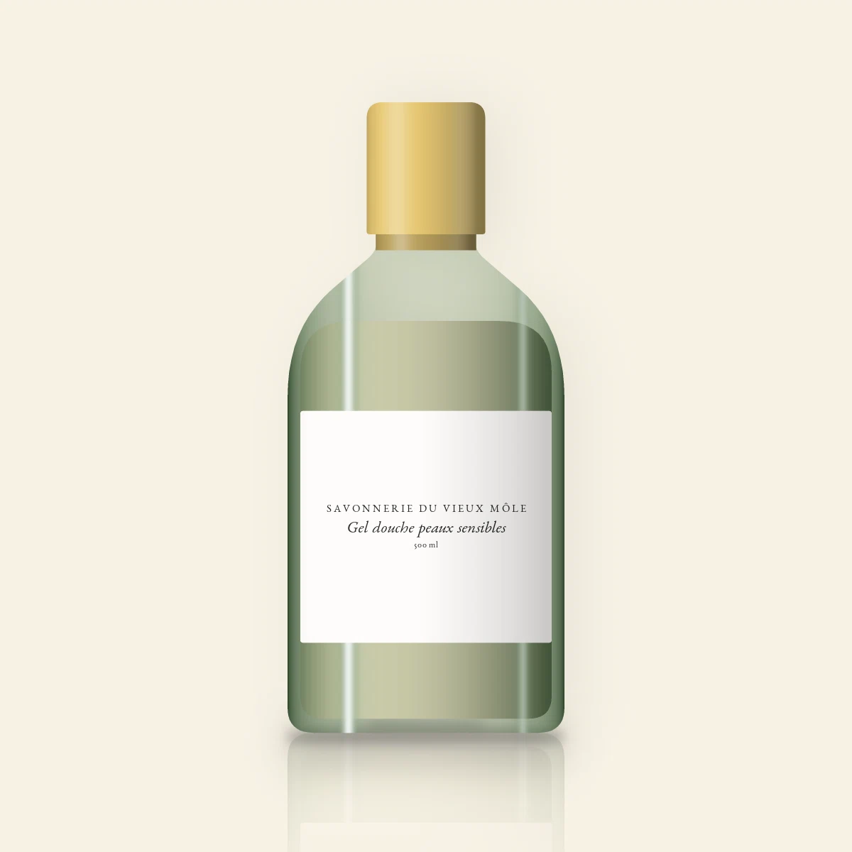 Gel douche et bain peaux sensibles à l'huile de sésame – Savonnerie du Vieux Môle, flacon 500 ml