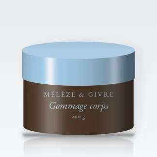 Gommage corps haute nutrition aux coques de noix – Mélèze & Givre, pot 200 g