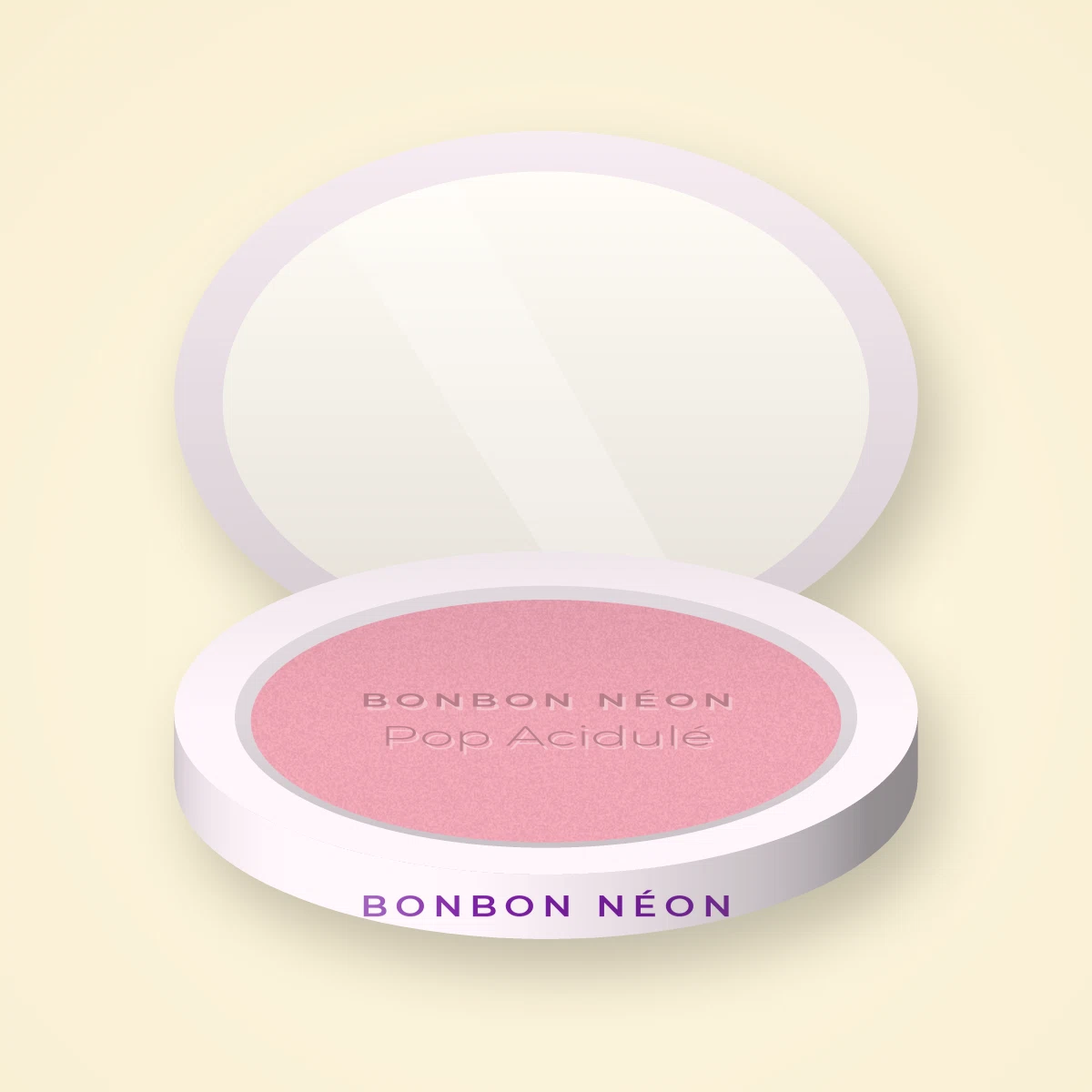 Blush sans effet plâtre Pop Acidulé – Bonbon Néon, boîtier 6 g, teinte 02 Rose tendre