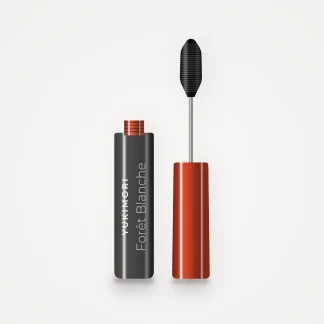 Mascara Forêt Blanche à l'huile de raisin – Yukimori, flacon et brosse 4 ml, teinte Noir intense