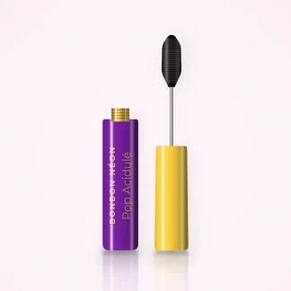 Mascara gainant Pop Acidulé – Bonbon Néon, flacon et brosse 4 ml, teinte Noir intense