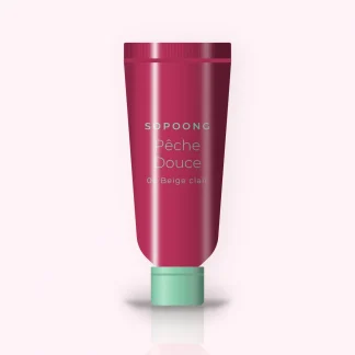 Fond de teint Pêche Douce au thé vert – Sopoong, tube 30 ml, teinte 06 Beige clair