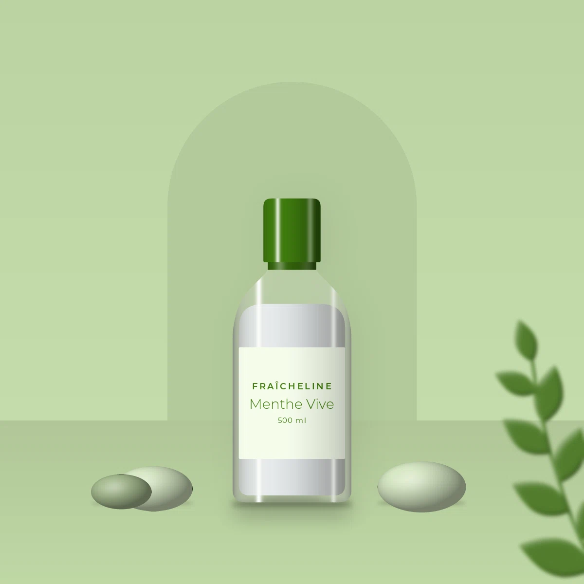 Shampooing brillance miroir Menthe Vive – Fraîcheline, photo d'ambiance
